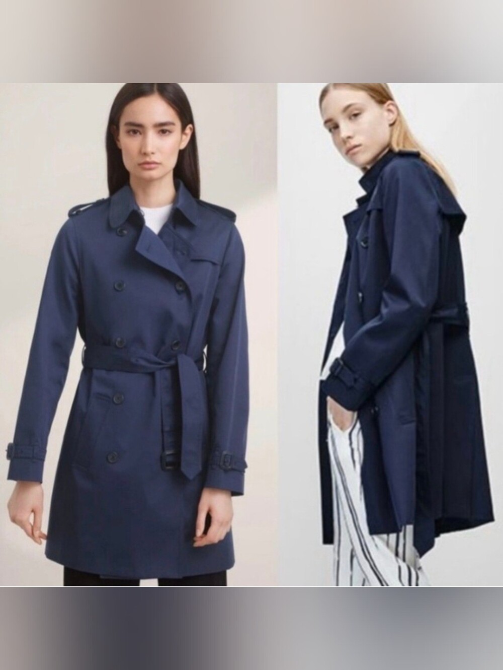 Aritzia Babaton Navy Blue Classic Trench Coat